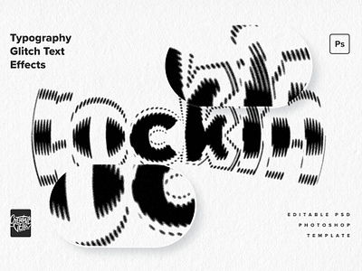 Typography Glitch Text Effects action distortion dynamic editorial effect filter glitch ink kinetic monochrome old paper print psd retro texture title typography veila