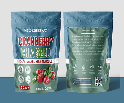 CRANBERRY (CHIA SEED) 3d animation branding design graphic design label label design motion graphics packaging packaging design packagingdesign pouchdesign premium design product productlabel