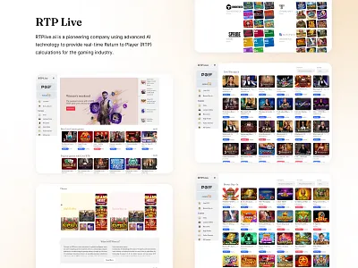 RTP Gaming Website UIUX Design app dashboard game game uiux gamified gaming uiux