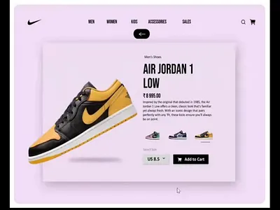 Nike Web Re-Design 3d animation branding design figma graphic design ui web design web designer