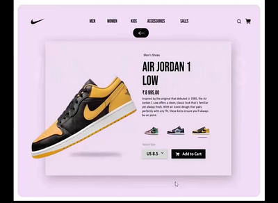 Nike Web Re-Design 3d animation branding design figma graphic design ui web design web designer