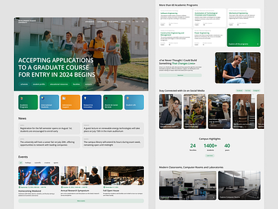 University Homepage 2024 academic campus concept design edu education homepage inspiration main responsive school study ui uiux university userexperience ux uxui website