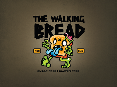 The Walking Bread branding bread character character design dead funny halloween healthy horror logo design mascot design the walking dead zombie