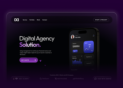 Modern Web Design for Agency Service app design branding design illustration landing page logo mobile ui mobile ui design ui ui design ui website uiux web design web ui website ui