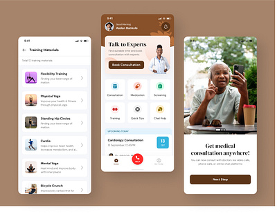 Caregiver app for Older Adults alzheimer app design caregiver app dementia health tech healthcare mobile app mobile ui ux older adults telemedicine ui mobile uiux