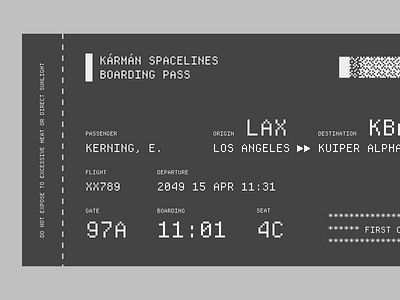 Boarding pass font noise pixel type typography