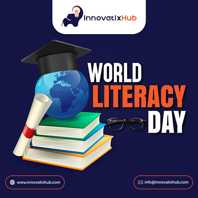 World Literacy Day advertisingagency animation branding design graphic design illustration innovatixhub literacy day logo logodesign minimalist logo motion graphics ui vector world day