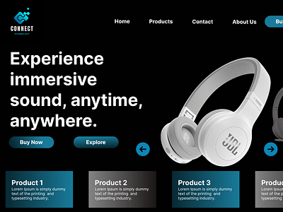 Tech Gadget Landing Page accessories beginner branding design earphones gadgets headphones landing page store technology ui