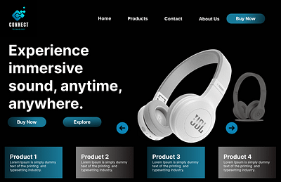 Tech Gadget Landing Page accessories beginner branding design earphones gadgets headphones landing page store technology ui