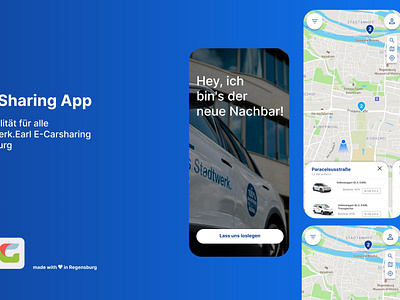 E-Car Sharing App - Regensburg carsharing design usability uxdesign