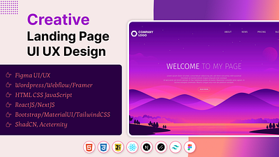 Services Landing Page design gradient design landing page services page ui landing page