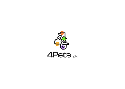 4Pets Logo animal bird brand identity branding cat clean design dog idend illustration logo minimal modern pets uexde visual