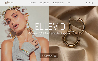 ELLEVIO, A jewellery Shop adobe xd branding clean ui design creative uiux solutions design e commerce uiux figma graphic design interactive ux design jewelry responsive uiux ui uiux ux web web design uiux