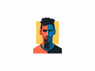 Geometric Illustration Of Lionel Messi football geometric face geometric portrait graphic design illustration messi the goat