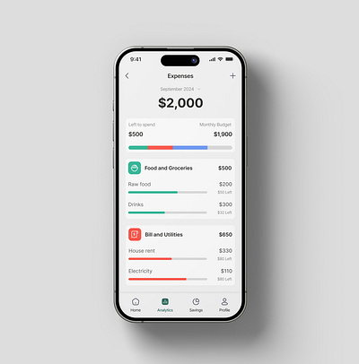 Expense Tracking App app design finance ui ui design