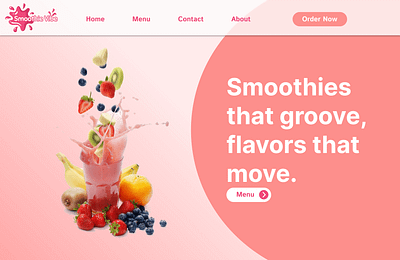 Smoothie Landing Page beginner beverage branding fruits juice landing page pink smoothie ui