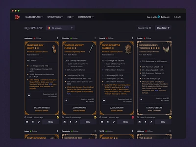 Diablo Trade - Site ui