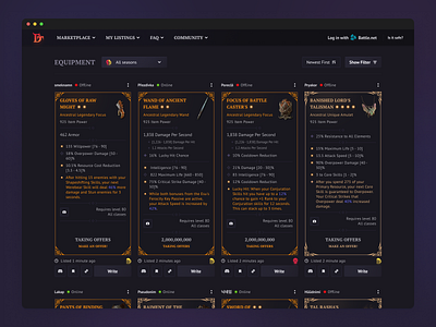 Diablo Trade - Site ui