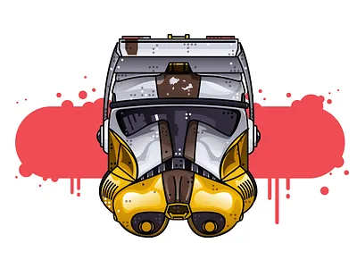 SW Clone Unit - Commander Bly bly character clone clone wars commander bly darth vader humanoid illustration jedi joda line line art mask robot sci fi space fantasy star wars vector