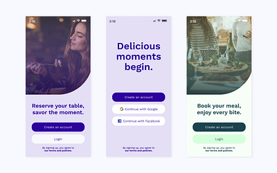 Restaurant App Create Account Screens application design brand design branding design illustration login design login page mobile app mobile app design mobile app screen mobile screen research restaurant app restaurant app design signup design signup page ui ui design uiux design ux design