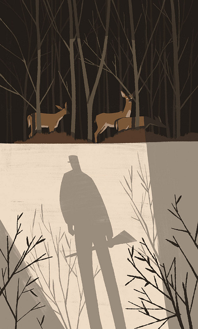 Poacher art design editorial art illustration nature