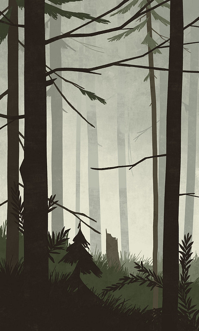 Forest art design editorial art illustration nature