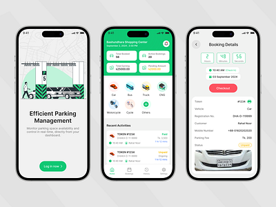 Parking Management App Design app design app ui app ux booking app figma mobile app modern app park booking app parking app parking app ui parking management app uiux