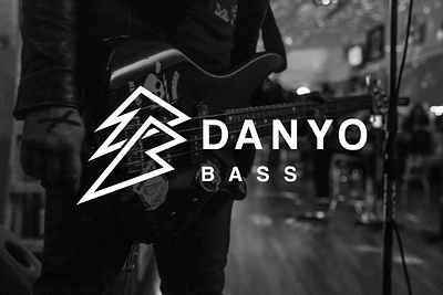 Danyo Bass Logo 🎸 b branding d designer graphic design guitar logo letter forms letters lightning logo logo design sharp typography