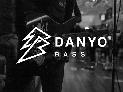 Danyo Bass Logo 🎸 b branding d designer graphic design guitar logo letter forms letters lightning logo logo design sharp typography