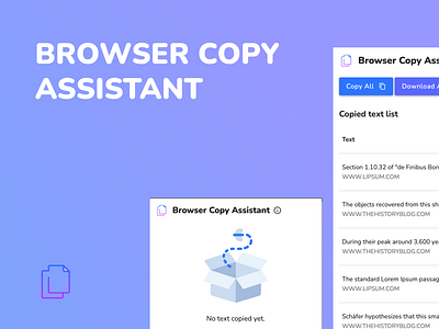 Browser Copy Assistant - Your own browser clipboard. assistant browser chrome content management copy extension google chrome productivity text web web development