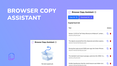 Browser Copy Assistant - Your own browser clipboard. assistant browser chrome content management copy extension google chrome productivity text web web development