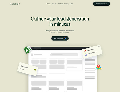 Hero section design for a Maps scraper/ Leads generation website app designer landingpage startup uidesign uidesigner uxdesign uxdesigner webdesign website