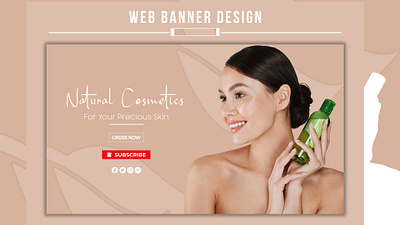 Natural Cosmetics Web Banner branding graphic design logo motion graphics