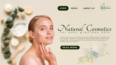 Web Banner For Natural Cosmetics 3d animation branding graphic design logo motion graphics ui