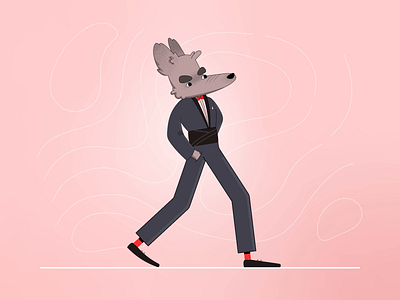 Walking Wolf 2d adobe after effects animal animation character color cycle design graphic illustration loop motion motion design motion graphics portfolio texture vector video walk