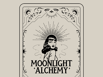 Moonlight Alchemy Pitch Black IPA Beer label branding graphic design logo