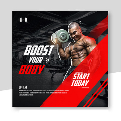 Gym Fitness Social Media Banner Design animation branding design graphic design illustration logo motion graphics ui ux vector