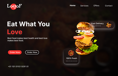 Modern restaurant website UI design graphic design ui website design