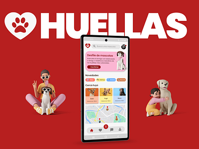 HUELLAS: Pet Adoption App app design figma mobile petadoption ui