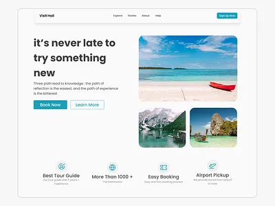 Travel Website Hero Section Exploration branding ui