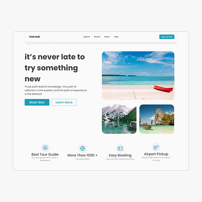 Travel Website Hero Section Exploration branding ui