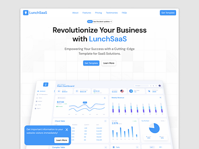 LunchSaaS - SaaS Landing Page design challenge framer framer template landing page saas ui web design website design website template