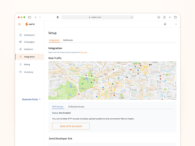 Integration Setup clean configuration dashboard design integration setup interface logistics management minimalistic online order panel portal product design saas tracking ui ux web web traffic webhooks