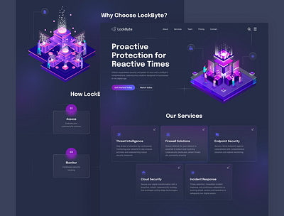 LockByte – Cyber Security Landing Page cyber protection cyber security cyber security design data security digital security figma landing page figma template landing page design online safety responsive design security solutions ui design ui inspirations ui showcase ui trends ux design webdesign website template