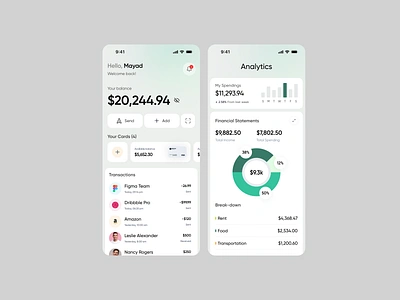 Fintech Mobile Application v2 analytics app app design banking data visual design finance fintech fintech app management minimal mobile mobile ui money trendy ui uiux ux wallet