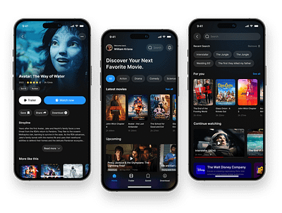 A Modern Movie app - Revamp Design cambodia dark mode ui entertainment fintech glassmorphism ui homescreen khmer mobile app movie application movie mobile movie screen search screen streaming app streaming home page trending ui ui ui concept ui design ux design uxui