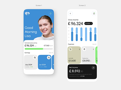 Financial & Career Management App for Dentists app branding dashboard design design graphic design illustration landing page design logo ui uiux web design