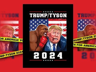 Trump-Tyson Poster (Vote for America) donald trump jr donald trump news donald trump poster trump trump election 2024 trump tyson trump tyson ear trump tyson photo trump tyson picture vote for america