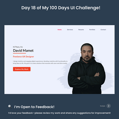 Day 18/100 - Portfolio Landing Page Design branding graphic design ui