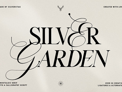 Silver Garden - Nostalgic Font Duo alternates bold branding font creative elegant fashion serif fashionable font font duo italic ligatures logo font nostalgic nostalgic serif script script font duo serif serif font duo serif script duo serif typeface vintage serif